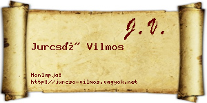 Jurcsó Vilmos névjegykártya